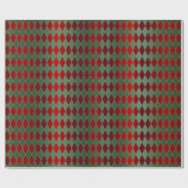 Elegantes Red Green Harlequin Luxury Pattern Geschenkpapier (Flach)