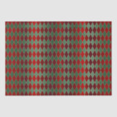 Elegantes Red Green Harlequin Luxury Pattern Seidenpapier (Vorderseite)