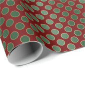 Elegantes Red Green Luxury Polka Dot Pattern Geschenkpapier (Rolleneckpunkt)