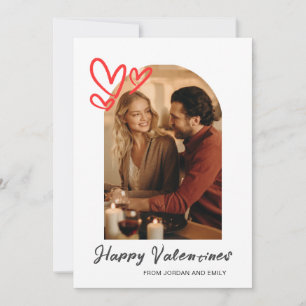 Elegantes Red Hearts Happy Valentine's Day 1 Foto Feiertagskarte