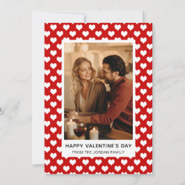 Elegantes Red Hearts Happy Valentine's Day 1 Foto Feiertagskarte