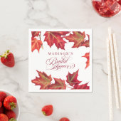 Elegantes Red Herbstlaubs Herbst Brautparty Serviette (Beispiel)