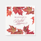 Elegantes Red Herbstlaubs Herbst Brautparty Serviette (Vorderseite)