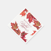 Elegantes Red Herbstlaubs Herbst Brautparty Serviette (Ecke)