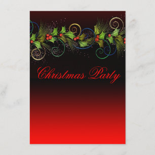 Elegantes Red Holly Corporate Christmas Party Einladung