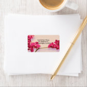 Elegantes Red Orchids Wedding Address Label Adressaufkleber (Insitu)