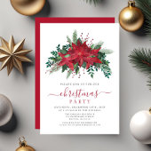 Elegantes Red Poinsettia Blumenweihnachtsfest Part Einladung
