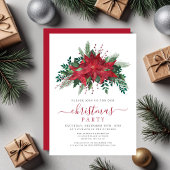 Elegantes Red Poinsettia Blumenweihnachtsfest Part Einladung