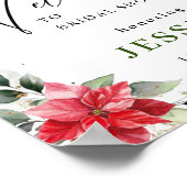 Elegantes Red Poinsettia BRAUTPARTY Willkommen Poster (Ecke)