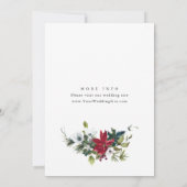 Elegantes Red Poinsettia Weihnachtsfest BRAUTPARTY Einladung (Rückseite)