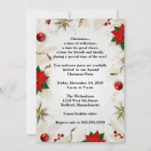 Elegantes Red Poinsettia Weihnachtsfest Party Einladung (Vorderseite)