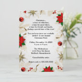 Elegantes Red Poinsettia Weihnachtsfest Party Einladung (Stehend Vorderseite)