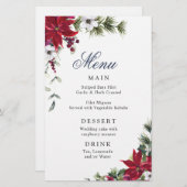 Elegantes Red Poinsettia Winter Wedding Dinner Men (Vorne/Hinten)