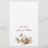 Elegantes Red Poinsettia Winter Wedding Dinner Men (Rückseite)