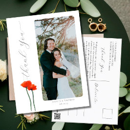 Elegantes Red Poppies Modern Wedding Foto Vielen D Postkarte