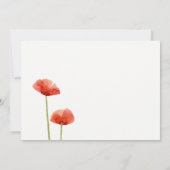 Elegantes Red Poppy Blume Foto Save the Date (Rückseite)