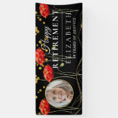 Elegantes Red Poppy Custom Foto Retirement Party Banner (Vertikal)