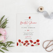 Elegantes Red Poppy Meadow Brautparty Einladung
