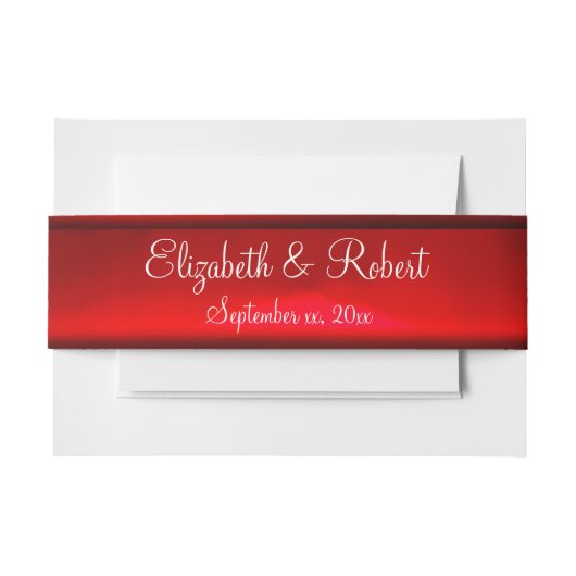 Elegantes Red Satin Ribbon Custom Bly Band (Vorderseite Beispiel)