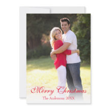 Elegantes Red Script Foto Frohe Weihnachten