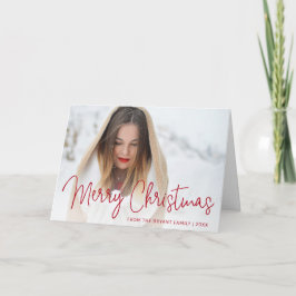 Elegantes Red Script Foto Frohe Weihnachten