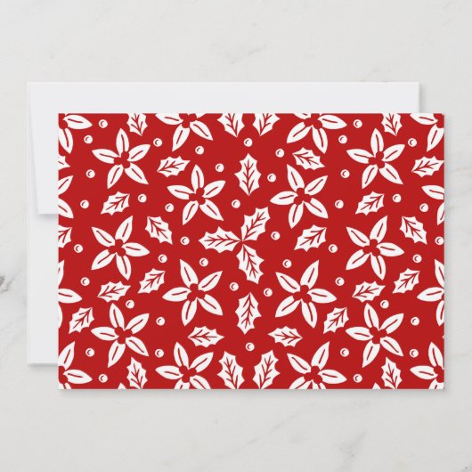 Elegantes Red Script Foto Frohe Weihnachten (Rückseite)