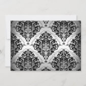 Elegantes Red Silver Damask & Jewel Brautparty Einladung (Rückseite)