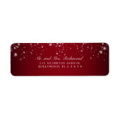 Elegantes Red Silver Glitzer Label (Vorne)