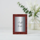 Elegantes Red & Silver Weihnachtsgeschenk-Zertifik Rabattkarte (Stehend Vorderseite)