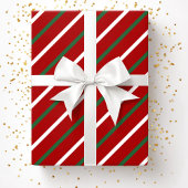 Elegantes Red Stripes Muster Weihnachten Geschenkpapier