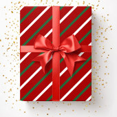 Elegantes Red Stripes Muster Weihnachten Geschenkpapier