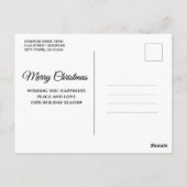 Elegantes Red Tartan Frohe Weihnachtsfamilie Foto Postkarte (Rückseite)