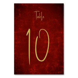 Elegantes Red Texture Gold Weihnachtsbuch Tischnummer