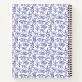 Elegantes Red Tulips Spring Floral Blue Monogram Notizblock (Rückseite)