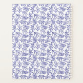 Elegantes Red Tulips Spring Floral Blue Monogram Planer (Rückseite)