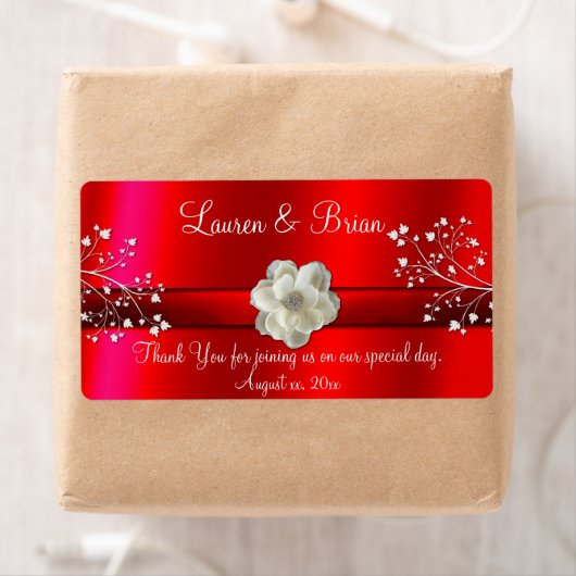 Elegantes Red Wedding/16 . Geburtstag Label (Insitu)