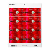 Elegantes Red Wedding/16 . Geburtstag Label (Vorne)