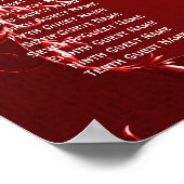 Elegantes Red Wedding Reception Seating Chart Poster (Ecke)