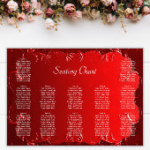 Elegantes Red Wedding Reception Seating Chart Poster