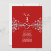 Elegantes Red Wedding Seating Chart (Vorderseite)