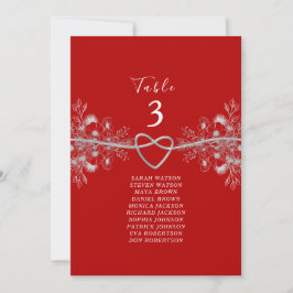 Elegantes Red Wedding Seating Chart