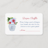 Elegantes Red White Blue Baby Duwer Diaper Raffle Begleitkarte (Vorderseite)