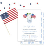 Elegantes Red White Blue Hochzeit Probe Dinner Einladung