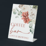 Elegantes Red Winter Christmas Coffee Bar Sign Sockelschild<br><div class="desc">Elegantes Red Winter Christmas Coffee Bar Sign</div>