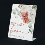 Elegantes Red Winter Christmas Dessert Bar Sign Sockelschild<br><div class="desc">Elegantes Red Winter Christmas Dessert Bar Sign</div>