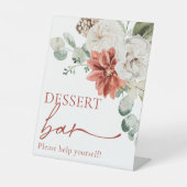 Elegantes Red Winter Christmas Dessert Bar Sign Sockelschild (Vorderseite)