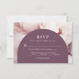 Elegantes Regal Lila Peonies Menu Wahl Hochzeit RSVP Karte