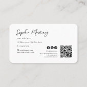 Elegantes Regenbogen-Achat-Gold-Glitter & QR-Code- Visitenkarte (Rückseite)