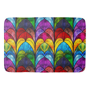 Elegantes Regenbogen-Buntglas-Muster Badematte