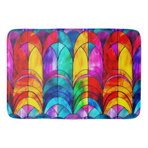 Elegantes Regenbogen-Buntglas-Muster Badematte
